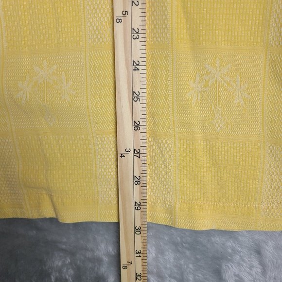 Tommy Bahama Shirt Mens Large Silk Yellow Hawaiian Button Up Short Sleeve Beach - Picture 7 of 9